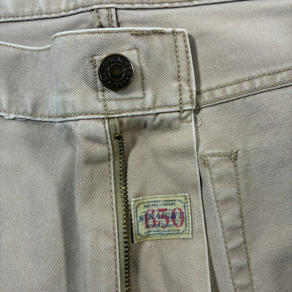 Polo Ralph Lauren 650 Straight Pants 40x28 Tan Khaki Cotton Twill 5 Pocket